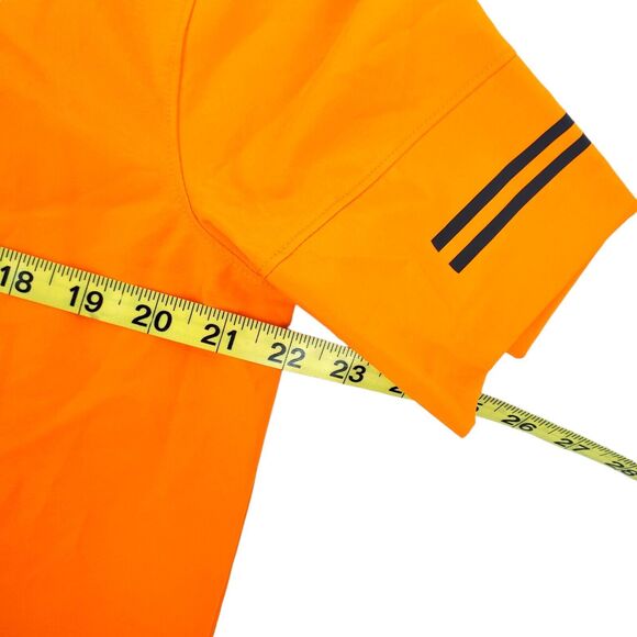 NIKE FLEX Polo Shirt Mens Large Yellow Swoosh Stripe Football Outdoor Athleisure - Picture 4 of 8